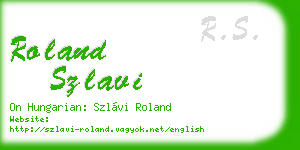 roland szlavi business card